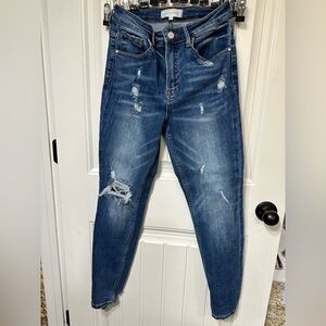 Risen Jeans Ripped Blue Skinny Jean
